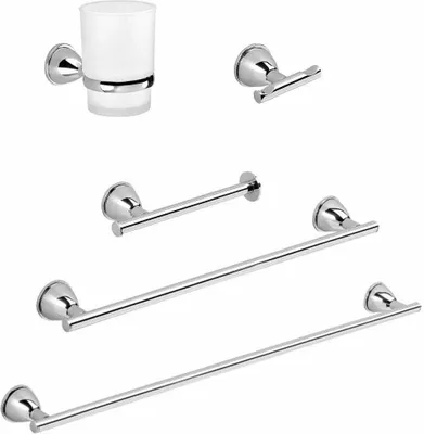 Produktbild von 5-teiliges verchromtes Set für Wandmontage | Gemma