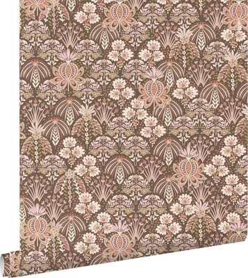 Zdjęcie produktu dla ESTAhome Tapeta vintage kwiaty w stylu secesyjnym starego różuIbrązowym 50 x 900 cm