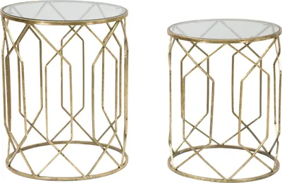 Obrázok produktu pre FURNLUX Konferenčný stolík Tunisi Gold 42 cm (2 ks) / Hlavná farba: zlatá / Rozmery: 42 x 53 x 42 cm