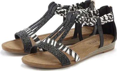 Produktbild von LASCANA Sandale Sommerschuh, Sandalette, offener Schuh, schwarz/zebra Größe 38
