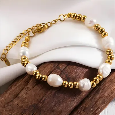 Produktbild von Elegantes Damenarmband GP-38982 in Gold/Weiß KP38982