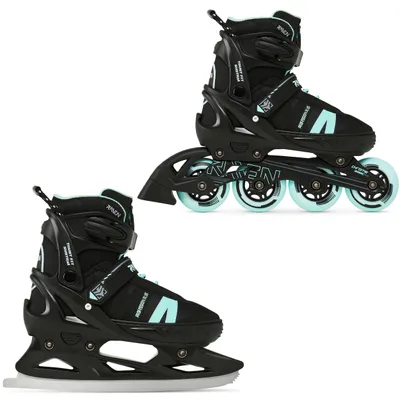 Produktbild von 2in1 Raven Inline Skates Profession PLUS Black/Mint 35-39 verstellbar