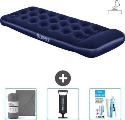 Immagine prodotto di Materasso gonfiabile Bestway - 1 persona - 76 x 185 x 28 cm - Blu - Accessori inclusi