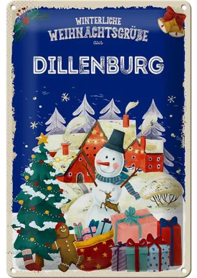 Produktbild von Blechschild Weihnachtsgrüße DILLENBURG 20x30cm