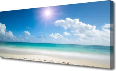 Produktbild von Tulup Leinwand-Bilder 125x50 Wandbild Canvas Kunstdruck Meer Strand Sonne Landschaft