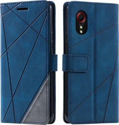 Produktbild von Mobigear Rhombus Samsung Galaxy Xcover 7 Hülle Klapphülle Geldbörse - Blau