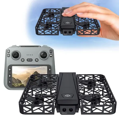Produktbild von Full-HD Kamera Drohne faltbar mit 4,5" HD-Bildschirm Fernsteuerung – FPV Dual-Kamera, Optical Flow Stabilität, 120m Reichweite, 50x Zoom & Gesten-Foto