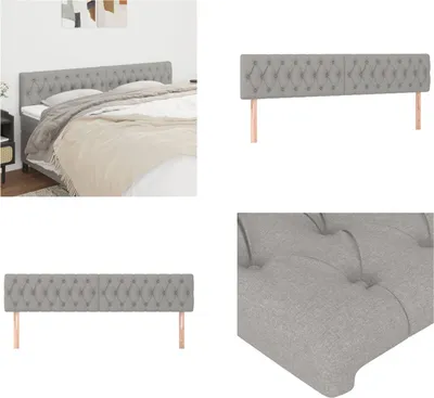 Produktbild von vidaXL Kopfteile 2 Stk. Hellgrau 90x7x78/88 cm Stoff - Kopfteil - Kopfteile - Bett-Kopfteil - Bettkopfteil