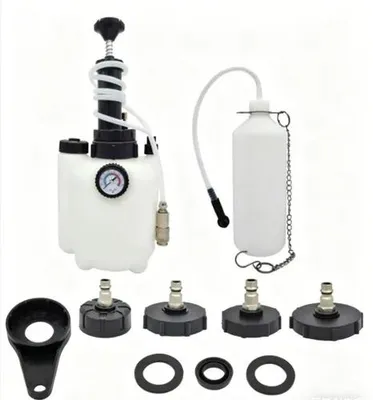 Immagine prodotto di Dispositivo manuale per lo spurgo dei freni - Sostitutore del liquido dei freni - Con indicatore di tensione - Per lo spurgo della frizione - Adatto per auto e motociclette