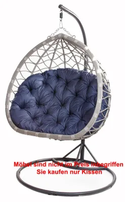Produktbild von Hängesessel Kissen 110×100 cm – Bequemes Kissen für Hängesessel, Ei-Sessel und Gartenschaukel Dunkelblau