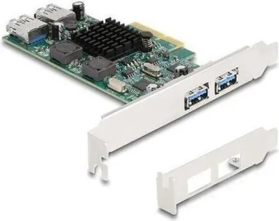Produktbild von Delock PCI Express x4 Karte zu 2x extern USB 5 Gbps Typ-A+ intern 5 Dual (90282)