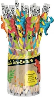 Produktbild von MOSES VERLAG Bleistifte mit abnehmbaren Dino-Spielfiguren-Toppern, verschiedene Designs
