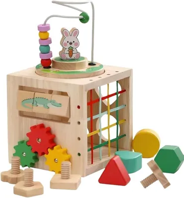 Imagen del producto de Juguetes educativos | Cubo de motricidad con circuito de motricidad, cubo para el desarrollo motor y educativo, ideal para bebés y juegos