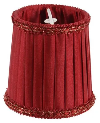 Image de Abat-jour victorien, clipable, mini, 8 cm - Rouge - En tissu