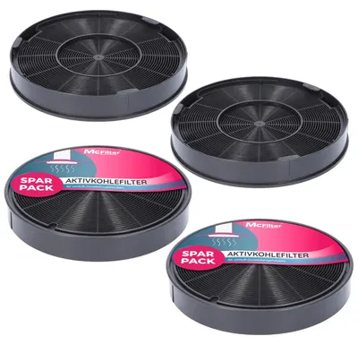 Produktbild von McFilter 4 Aktivkohlefilter Ø 200mm kompatibel mit AEG Bosch Siemens Neff