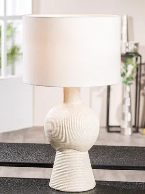 Obrázek produktu pro GILDE Stolní lampa, "Sable", syntetická pryskyřice, krémová, , v. 55 cm, hl. 30,5 cm 52970