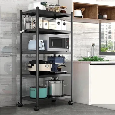 Productafbeelding van Famanu keukentrolley met 5 niveaus en werkblad - 60 cm