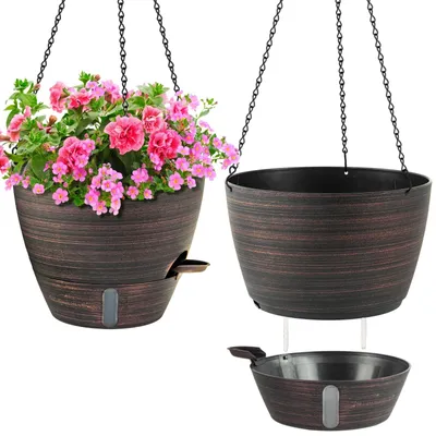 Produktbild von Hängende Blumentopf Set von 2 mit Selbstbewässerung für Innen und Außen