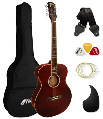 Produktbild von Akustikgitarre Konzertgitarre Gitarrenset - Set mit GigBag und Gurt - Kastanienbraun - Für Anfänger