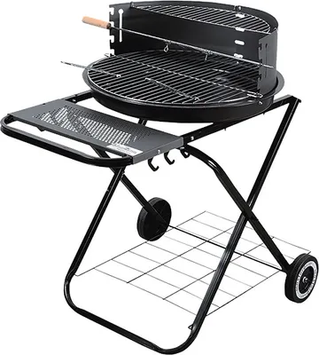 Obrázok produktu pre Gril na drevené uhlie Master Grill & Party MG925, 54,5 cm, smaltovaný korpus, nastaviteľná mriežka, skladací, kolieska, čierna