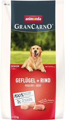 Productafbeelding van Animonda GranCarno Hondenvoer Droogvoeding Senior, met kip en rundvlees, 12 kg
