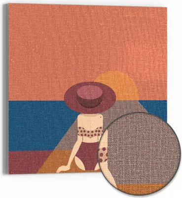 Produktbild von DEQOART Hybrid Leinwand Bild 50x50 cm 'Sonnenuntergangsruhe' Wandbild Glas flach modern