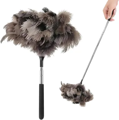 Produktbild von Teleskopischer Staubwedel 40-100 cm, Straußenfedern, verstellbar, für schwer erreichbare Stellen
