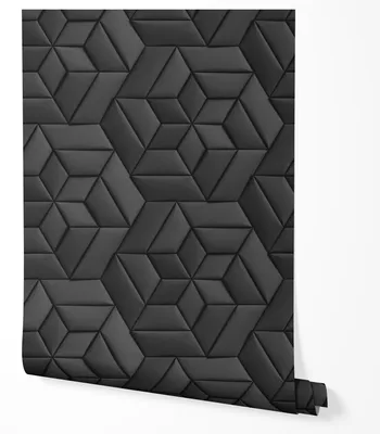 Zdjęcie produktu dla TAPETA NA ŚCIANĘ CZARNE FIGURY KSZTAŁTY GEOMETRIA DO SALONU PRZEDPOKOJU 5m x 0.5m