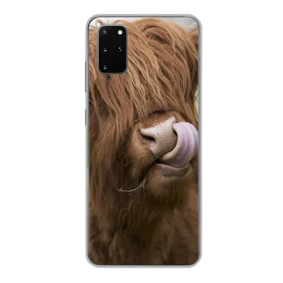 Produktbild von MuchoWow® Handyhülle Schutzhülle Hülle für Samsung Galaxy S20 Plus Schottischer Highlander - Braun - Kuh Silikon Softcase Handy Hülle - Hartschale
