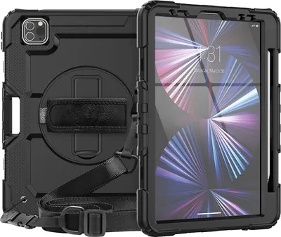 Produktbild von Tablethülle Apple iPad Air 11 2026 2025 2024 Hybrid 360 Grad Schultergurt Tasche