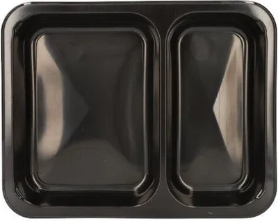 Produktbild von 500 Mikrowellenschalen, PP 2-geteilt 866 ml schwarz Menüschalen