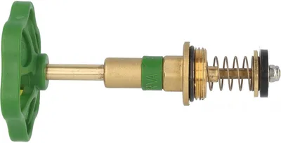 A close-up, studio shot of a plumbing valve component against a white background.