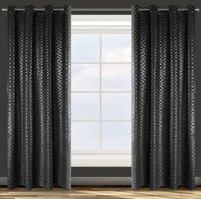 Produktbild von Verdunkelung Vorhang mit ÖSEN Gardine Velour Samt Velvet Blickdicht 135 x 250 cm - Schwarz