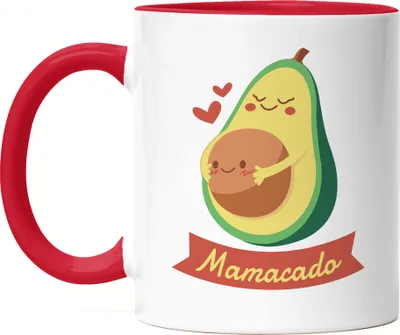 Produktbild von Mamacado Tasse Rot  Süßes Geschenk für Werdende Mamas Avocado-Fans