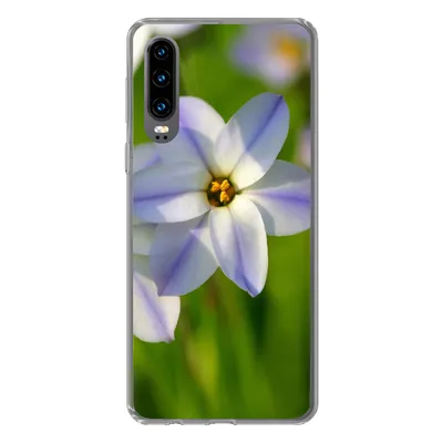 Produktbild von MuchoWow® Handyhülle Schutzhülle Hülle für Huawei P30 Blumen - Garten - Lila Silikon Softcase Handy Hülle - Kartenbesitzer