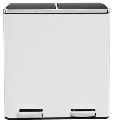 Productafbeelding van Clevich Vuilnisbak voor de keuken, 2 x 30 liter, 2 compartimenten, afvalscheidingssysteem 60 liter, 2 stuks, kunststof