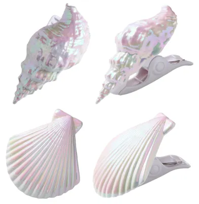 Strandhandtuchklammern, 4 Stück, ABS, muschelförmig, für Liegestühle