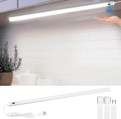 Produktbild von 40cm LED Unterbauleuchte Kaltweiß mit Sensor, 6W Küchenlampe mit Bewegungsmelder, LED Lichtleiste, Schrankbeleuchtung Schranklicht