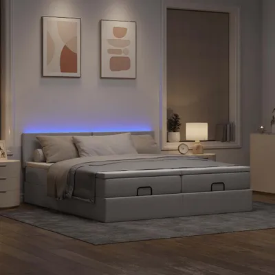 Produktbild von Maison Exclusive - Ottoman-Bett mit Matratzen & LEDs Taupe 180x200 cm Stoff