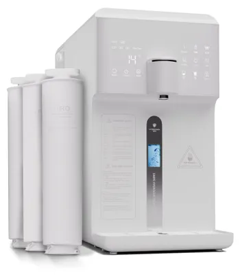 Produktbild von Klarstein AquaLine Osmose-Wasserfilter-System für Umkehrosmose, 6L Auftisch Wasserfilter-System mit Wasserstoff-Ionisator & Heißwasserfunktion, 5-Stufige Filtration, 3 Filter, RO-Umkehrosmoseanlage