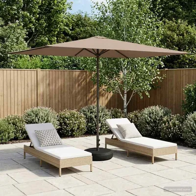 Productafbeelding van Maison Exclusive - Tuinparasol met voet, 200 x 300 cm, polyester, rechthoekig, taupe