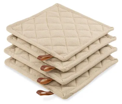 Produktbild von CH&F Topflappen 4er Set 20x20 cm – Waffelstruktur Richmond – Braun