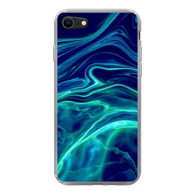 Produktbild von MuchoWow® Handyhülle Schutzhülle Hülle für iPhone 7 Abstrakt - Wellen - Design Silikon Softcase Handy Hülle - Kartenhalter