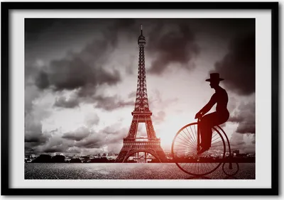 Produktbild von Bild - Bilder - Bilderrahmen - 70 cm x 50 cm - MDF-Rahmen, Wandkunst Eiffelturm in Paris