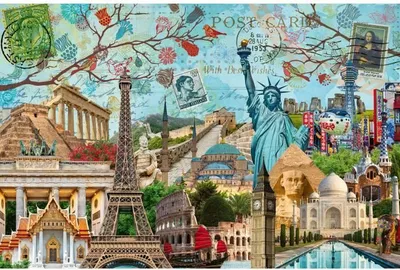 Obrázok produktu pre Puzzle 5000 dielov, Svetové pamiatky Pohľadnica, Ravensburger, dospelí a deti od 14 rokov