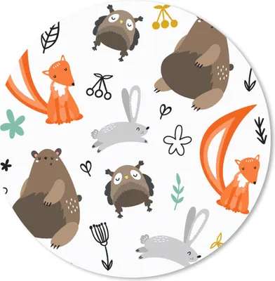 Produktbild von MuchoWow® Mauspad Mousepad Tiere - Wald - Muster 20x20 cm - Mousepads - Maus Mat - Pad - Mausunterlage - Schreibtischmatte