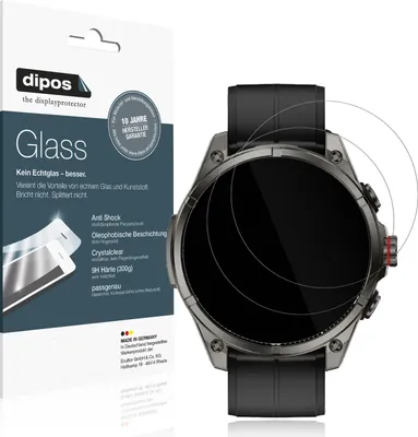 Produktbild von 2x Schutzfolie für Rollme GT3 - Anti-Shock 9H Folie dipos Glass Kunststoffglas