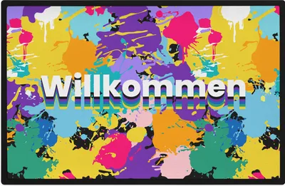 Produktbild von Trendation - Willkommen Regenbogen Bunte Grafik Fußmatte Geschenk Schöne Fussmatte Außen und Innenbereich 60x40 cm