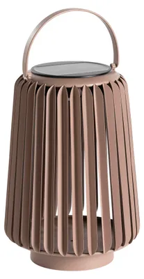 Produktbild von Dehner Solar-Laterne Amira Ø16 x H31 cm – LED Gartenlaterne mit Solar- & Akkubetrieb, USB-C Kabel inkl., warmweiß, Dämmerungssensor, IP44, Taupe