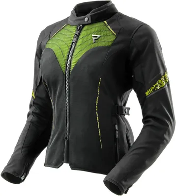 Immagine prodotto di Giacca da moto in tessuto impermeabile Rebelhorn Jax da donna, nero/giallo, 4XL